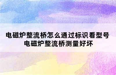 电磁炉整流桥怎么通过标识看型号 电磁炉整流桥测量好坏